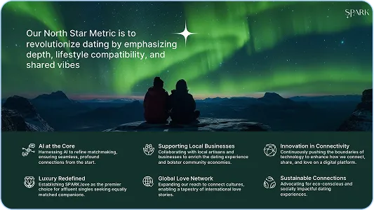 Two people sitting on top of a mountain under a green sky.